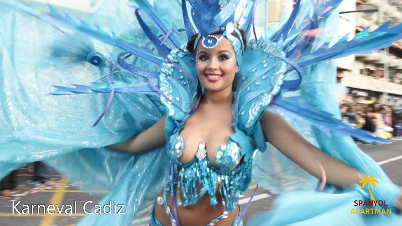 Jelmezes nő a Karneval Cadizon